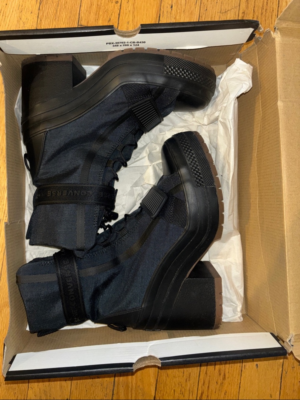 Converse Chuck Taylor All-Star GR82 Heeled Platform Tactical Boots - Black - W7